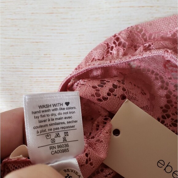 Eberjey Lace Cheeky Bikini Panties in Laros (Blush) Women's Size Medium Delicate - Picture 8 of 8